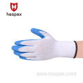 Hespax Latex Crinkle Safety Gloves Rubber Water Oilproof